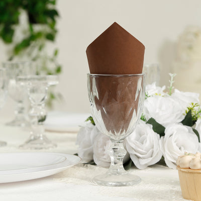 50-Pack Paper Beverage Napkins 2 Ply Cinnamon Brown 5"x5" - Soft Disposable Cocktail Napkins 18GSM
