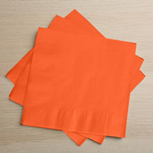 50 Pack | 5x5inch Orange Soft 2-Ply Paper Beverage Napkins