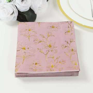 <span style="background-color:transparent;color:#000000;">Elegance in Every Sip: Dusty Rose 2-Ply Paper Cocktail Napkins</span>