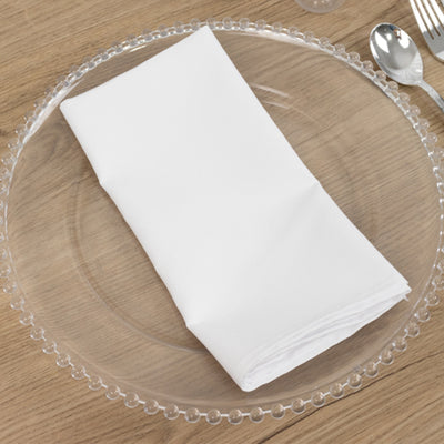 5 Pack Cotton Blend Napkins 20"x20" White - Durable & Wrinkle Resistant Cloth Napkins for Casual or Formal Events