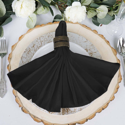 5 Pack 100% Cotton Napkins 20"x20" Black - Commercial Grade Cloth Napkins