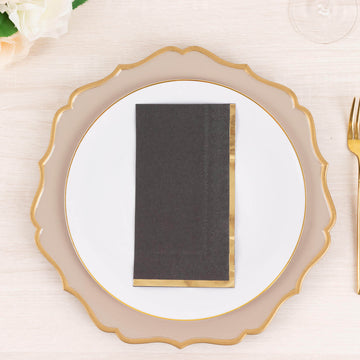 <h3 style="margin-left:0px;"><strong>Soft Elegance with Black Gold Foil Edge Paper Dinner Napkins</strong>