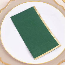 50 Pack Hunter Emerald Green Soft 2 Ply Dinner Paper Napkins with Gold Foil