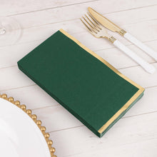 50 Pack Hunter Emerald Green Soft 2 Ply Dinner Paper Napkins with Gold Foil