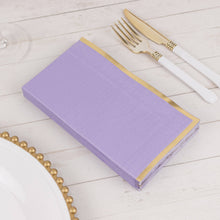 50 Pack Lavender Lilac Soft 2 Ply Dinner Paper Napkins with Gold Foil