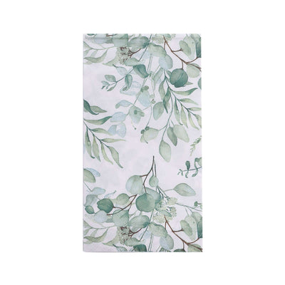 20-Pack Paper Dinner Napkins 2 Ply Green with Eucalyptus Leaf Print - Soft Disposable Boho Style Napkins