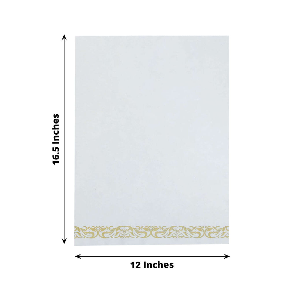 20-Pack Gold Foil White Dinner Napkins | eFavormart.com