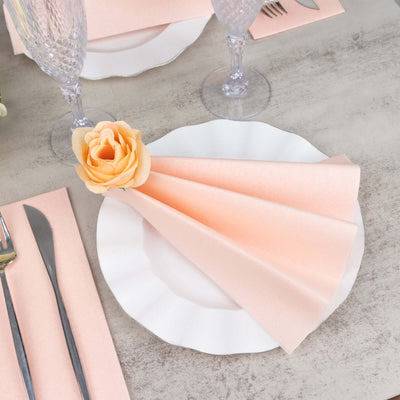 20 Pack Linen-Like Paper Napkins 8.5"x4" Blush - Soft & Hygienic Airlaid Towels