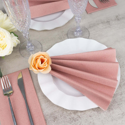 20 Pack Linen-Like Paper Napkins 8.5"x4" Dusty Rose - Soft & Hygienic Airlaid Towels