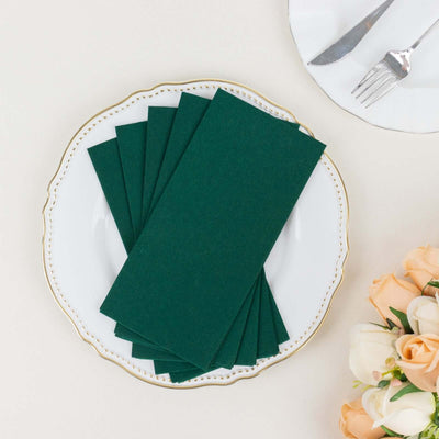 20 Pack Linen-Like Paper Napkins 8.5"x4" Hunter Emerald Green - Soft & Hygienic Airlaid Towels