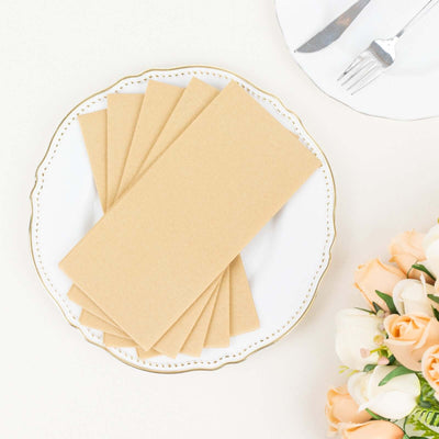 20 Pack Linen-Like Paper Napkins 8.5"x4" Natural - Soft & Hygienic Airlaid Towels