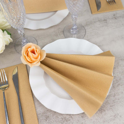 20 Pack Linen-Like Paper Napkins 8.5"x4" Natural - Soft & Hygienic Airlaid Towels
