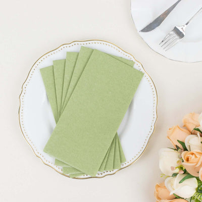 20 Pack Linen-Like Paper Napkins 8.5"x4" Sage Green - Soft & Hygienic Airlaid Towels