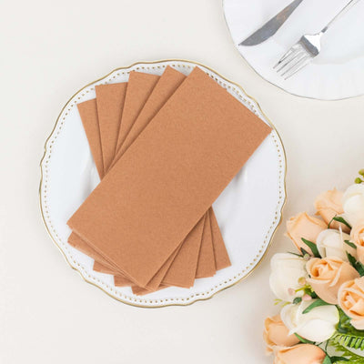 20 Pack Linen-Like Paper Napkins 8.5"x4" Terracotta (Rust) - Soft & Hygienic Airlaid Towels