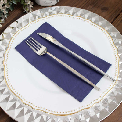 50-Pack Paper Napkins 2-Ply Soft Navy Blue - Dinner Party Napkins