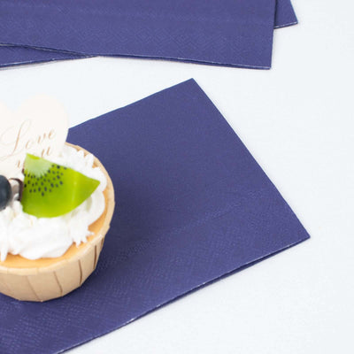 50-Pack Paper Napkins 2-Ply Soft Navy Blue - Dinner Party Napkins