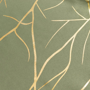 <h3 style="margin-left:0px;"><strong>Versatile and Stylish Dusty Sage Green Gold Foil Tree Branch Pattern Napkins</strong>