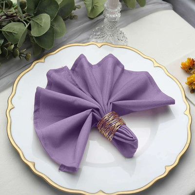 5 Pack Polyester Napkins 17"x17" Violet Amethyst - Wrinkle Resistant & Easy Care Cloth Napkins