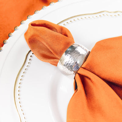 5 Pack Polyester Napkins 17"x17" Orange - Wrinkle Resistant & Easy Care Cloth Napkins