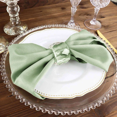 5 Pack Polyester Napkins 17"x17" Sage Green - Wrinkle Resistant & Easy Care Cloth Napkins