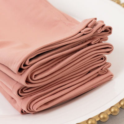 5 Pack Scuba Cloth Napkins – 17"x17" Dusty Rose, Wrinkle-Free & Reusable Table Napkins