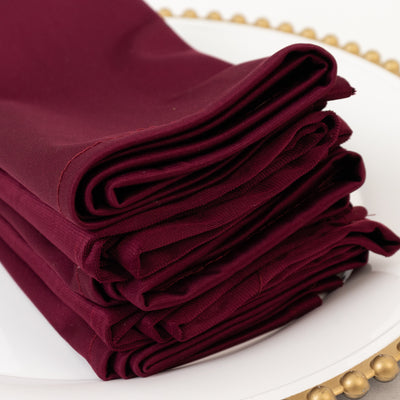 5 Pack Scuba Cloth Napkins – 17"x17" Burgundy, Wrinkle-Free & Reusable Table Napkins