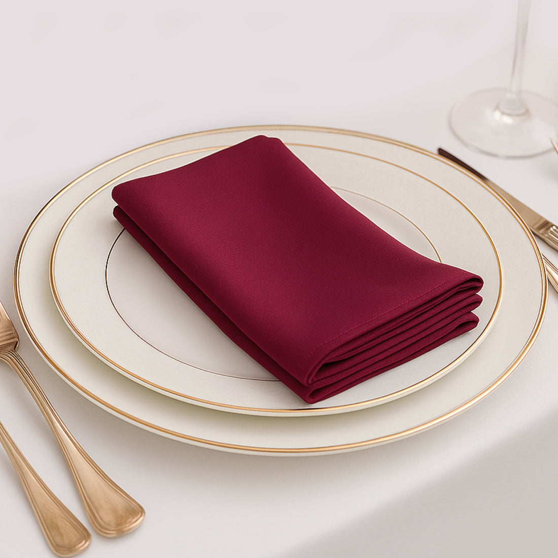 5 Pack Scuba Cloth Napkins – 17x17 Burgundy, Wrinkle-Free & Reusable Table Napkins