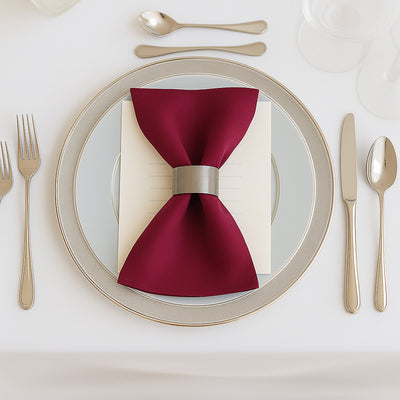 5 Pack Scuba Cloth Napkins – 17"x17" Burgundy, Wrinkle-Free & Reusable Table Napkins