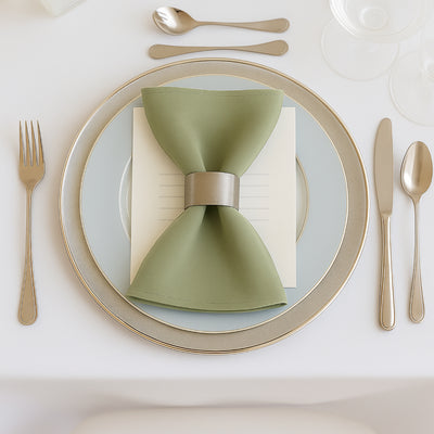 5 Pack Scuba Cloth Napkins – 17"x17" Dusty Sage Green, Wrinkle-Free & Reusable Table Napkins