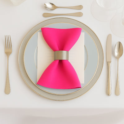 5 Pack Scuba Cloth Napkins – 17"x17" Fuchsia, Wrinkle-Free & Reusable Table Napkins