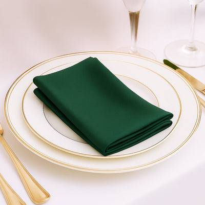 5 Pack Scuba Cloth Napkins – 17"x17" Hunter Emerald Green, Wrinkle-Free & Reusable Table Napkins