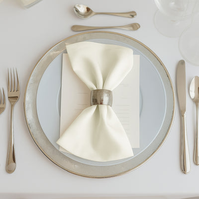 5 Pack Scuba Cloth Napkins – 17"x17" Ivory, Wrinkle-Free & Reusable Table Napkins