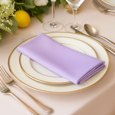 5 Pack Scuba Cloth Napkins – 17"x17" Lavender Lilac, Wrinkle-Free & Reusable Table Napkins
