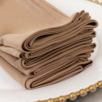 5 Pack Scuba Cloth Napkins – 17"x17" Nude, Wrinkle-Free & Reusable Table Napkins