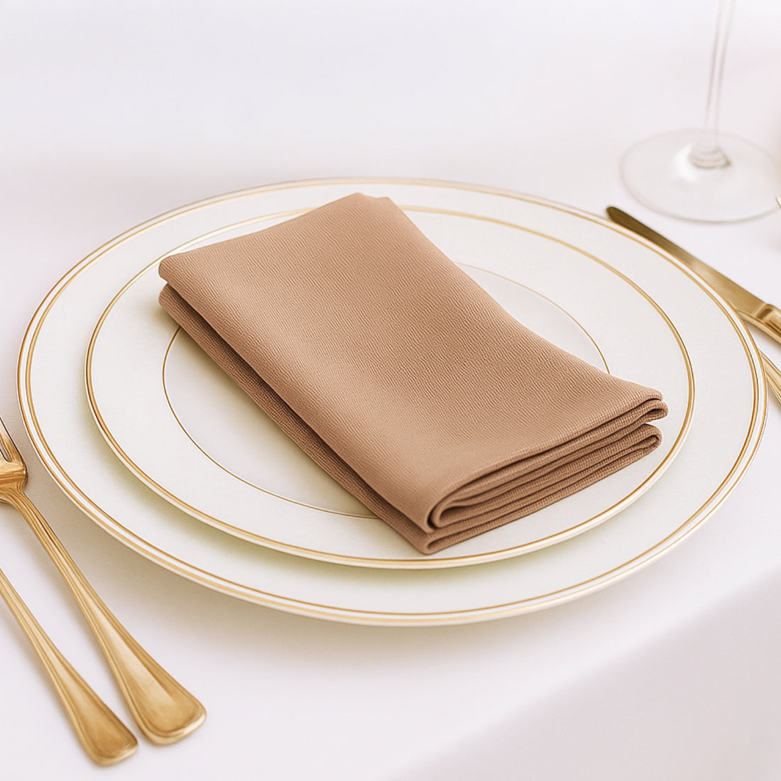 5 Pack Scuba Cloth Napkins – 17x17 Nude, Wrinkle-Free & Reusable Table Napkins