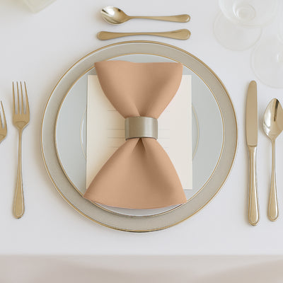 5 Pack Scuba Cloth Napkins – 17"x17" Nude, Wrinkle-Free & Reusable Table Napkins