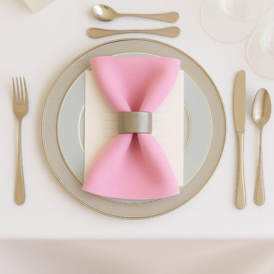 5 Pack Scuba Cloth Napkins – 17"x17" Pink, Wrinkle-Free & Reusable Table Napkins