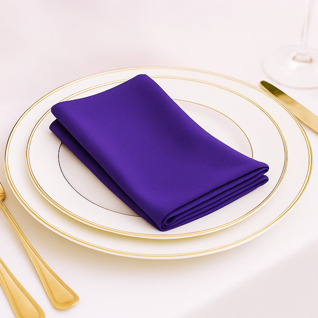 5 Pack Scuba Cloth Napkins – 17x17 Purple, Wrinkle-Free & Reusable Table Napkins