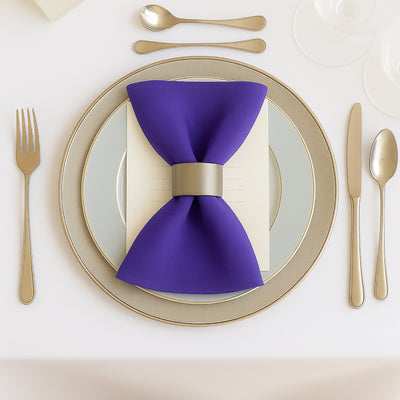 5 Pack Scuba Cloth Napkins – 17"x17" Purple, Wrinkle-Free & Reusable Table Napkins