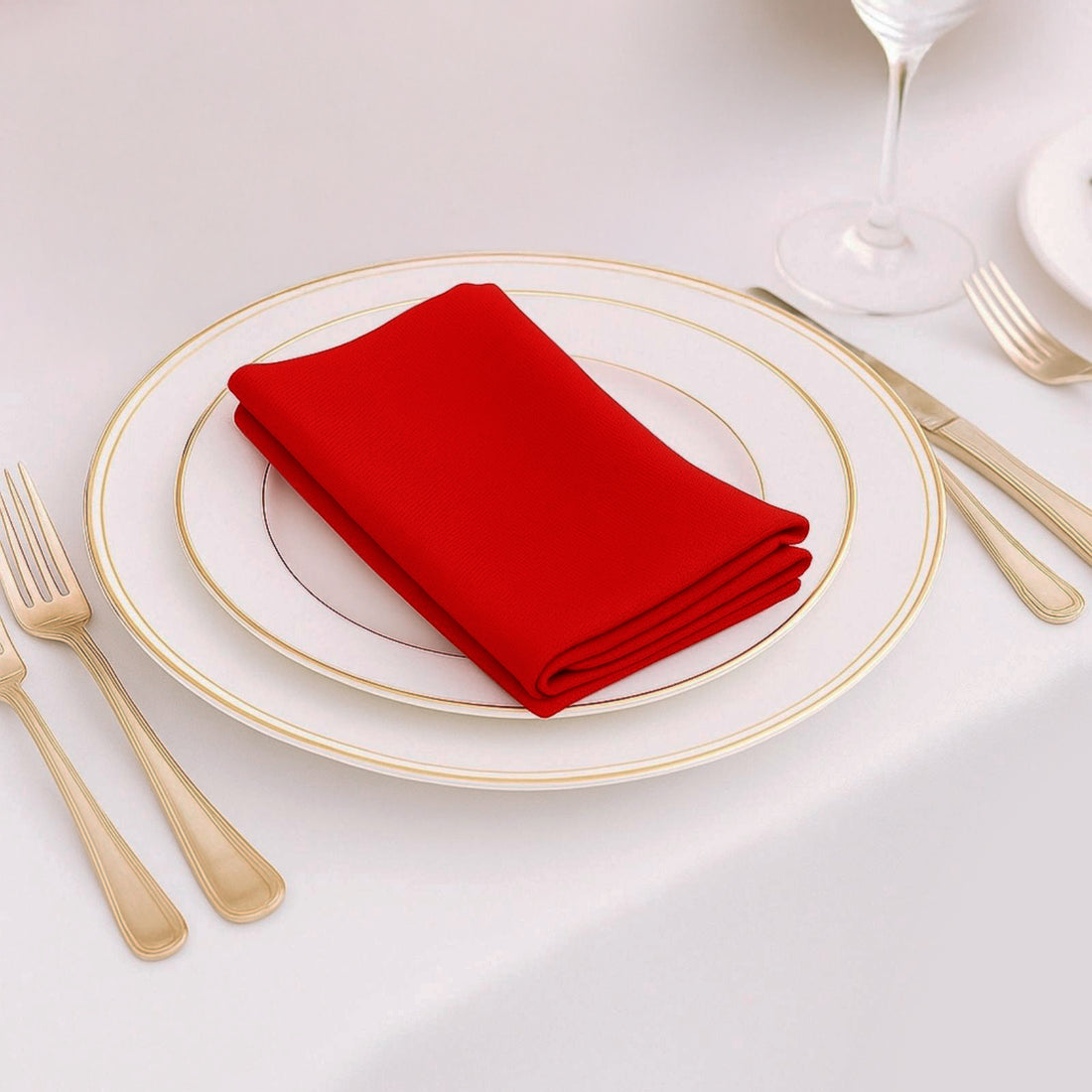 5 Pack Scuba Cloth Napkins – 17x17 Red, Wrinkle-Free & Reusable Table Napkins