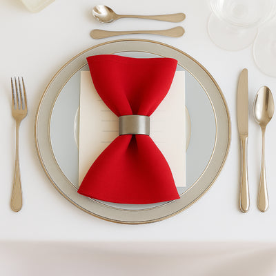 5 Pack Scuba Cloth Napkins – 17"x17" Red, Wrinkle-Free & Reusable Table Napkins