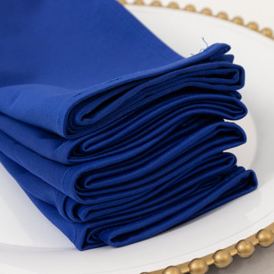 5 Pack Scuba Cloth Napkins – 17"x17" Royal Blue, Wrinkle-Free & Reusable Table Napkins