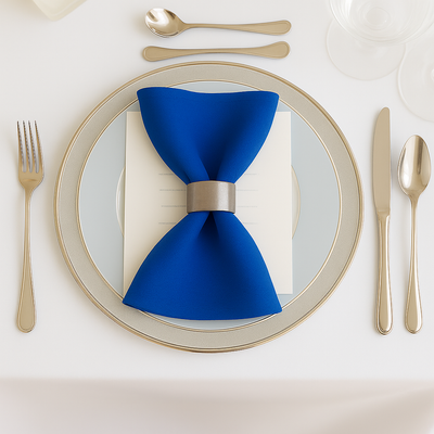 5 Pack Scuba Cloth Napkins – 17"x17" Royal Blue, Wrinkle-Free & Reusable Table Napkins