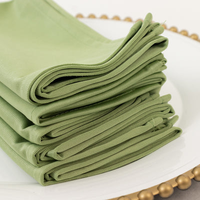 5 Pack Scuba Cloth Napkins – 17"x17" Sage Green, Wrinkle-Free & Reusable Table Napkins