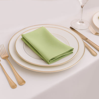 5 Pack Scuba Cloth Napkins – 17"x17" Sage Green, Wrinkle-Free & Reusable Table Napkins