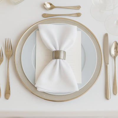 5 Pack Scuba Cloth Napkins – 17"x17" White, Wrinkle-Free & Reusable Table Napkins