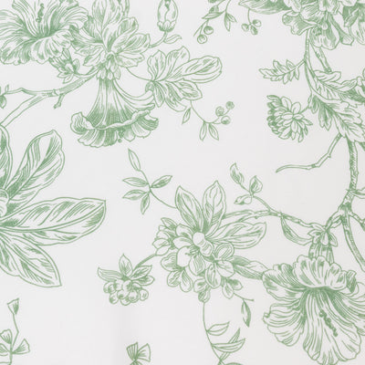 5 Pack Polyester Dinner Napkins 20"x20" White with Dusty Sage Green French Toile Pattern - Chic Floral Cloth Napkins