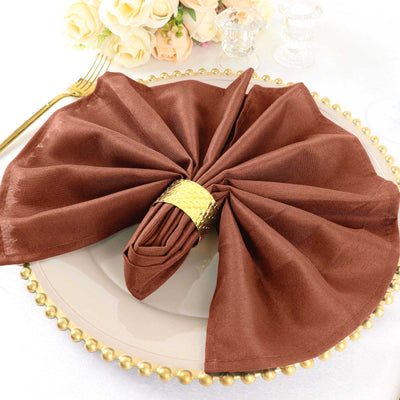 5 Pack Polyester Napkins 20"x20" Terracotta (Rust) - Durable & Wrinkle Resistant Dinner Napkins