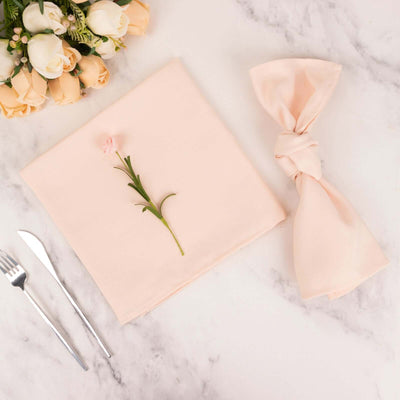 5 Pack Premium Polyester Napkins 20"x20" Blush - 220GSM Stain & Wrinkle Resistant Cloth Napkins