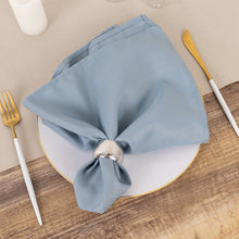 5 Pack Dusty Blue Premium Polyester Cloth Napkins with Hemmed Edges